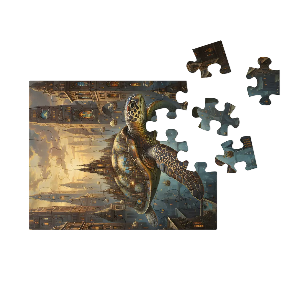 Skyborne Turtle 
 Jigsaw Puzzle in Tin Box
