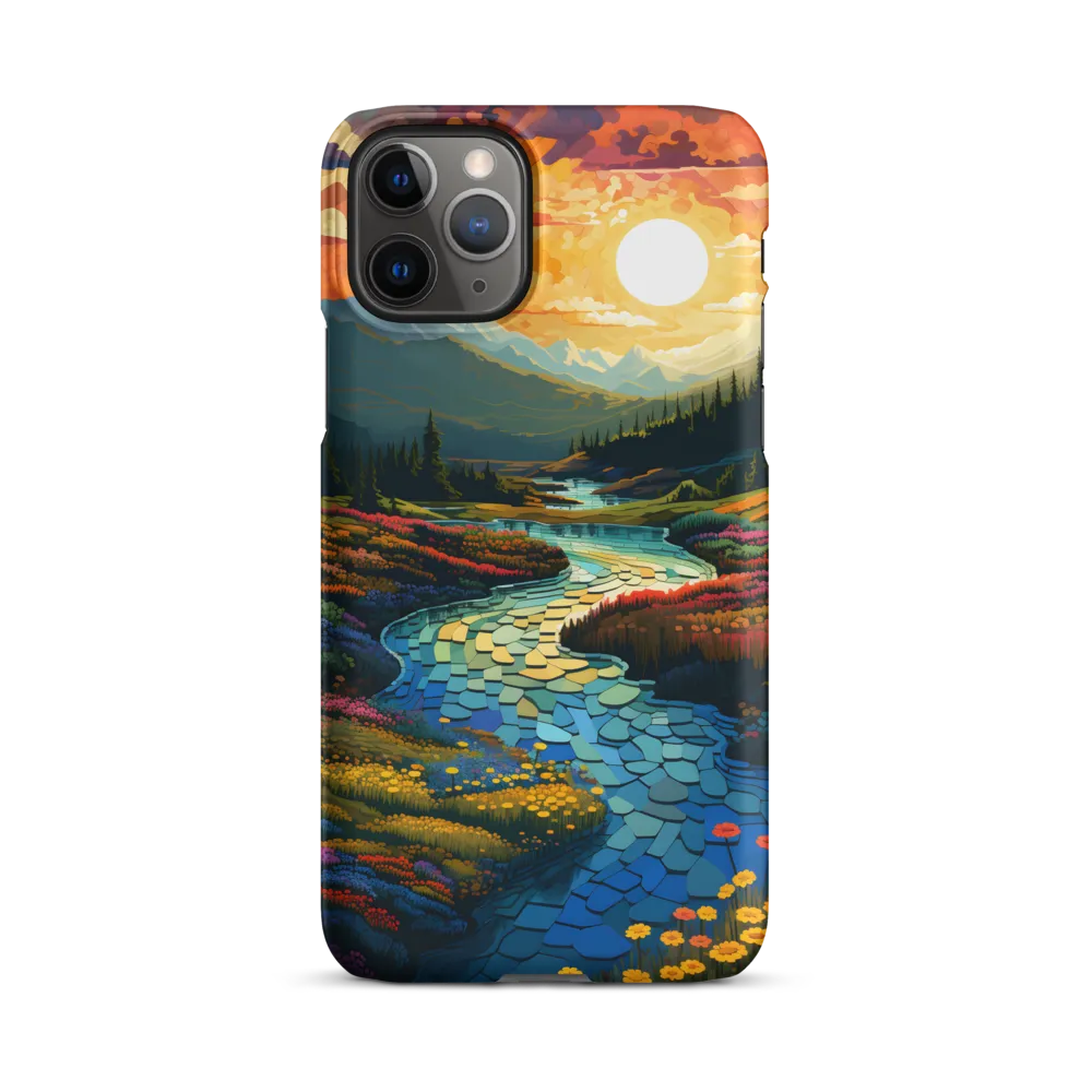 Serenity in Sunset: A Winding River's Embrace | Phone Case |  11 Pro | Snap Case | Matte