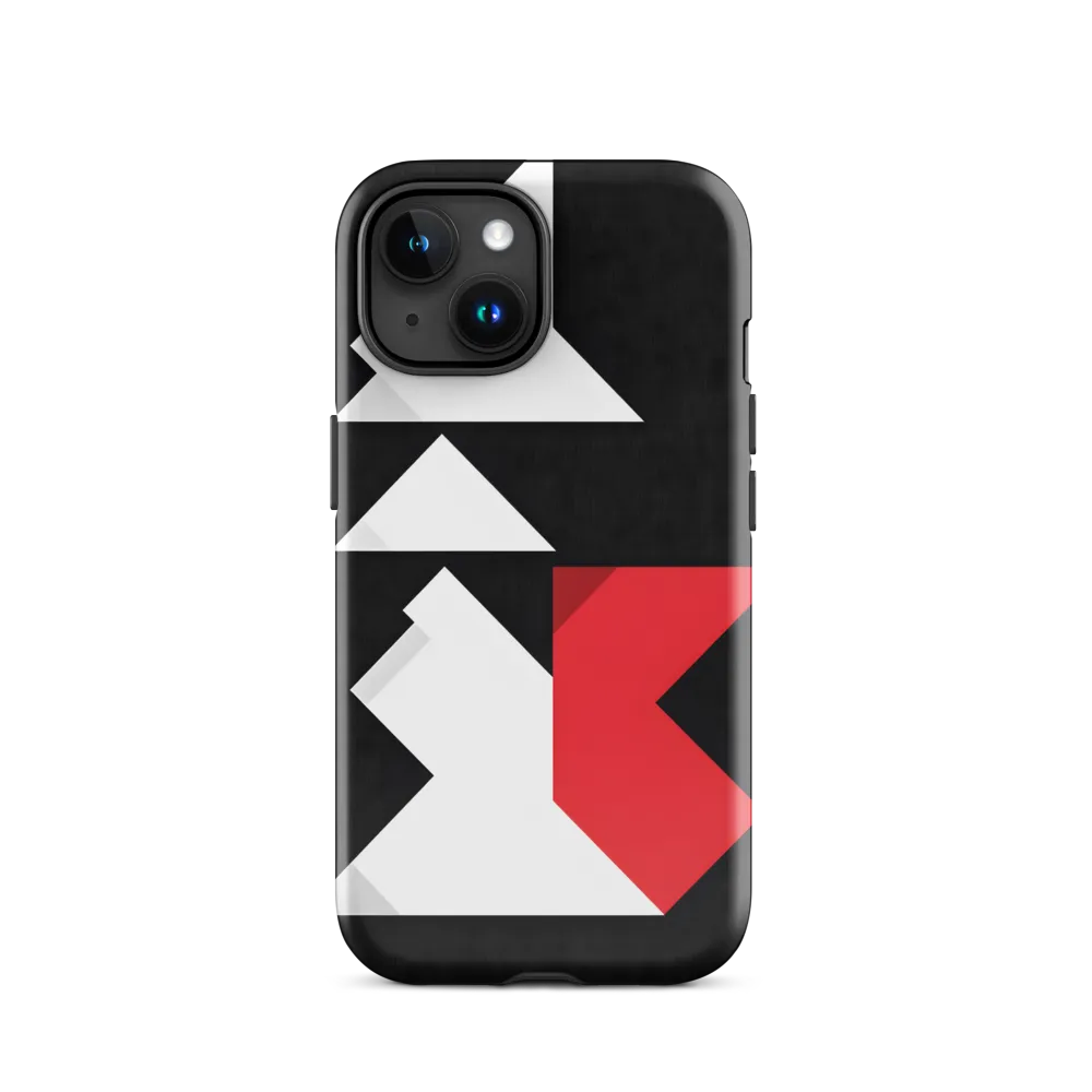 Geometric Symphony in Contrast | Phone Case |  15 | Tough Case | Glossy