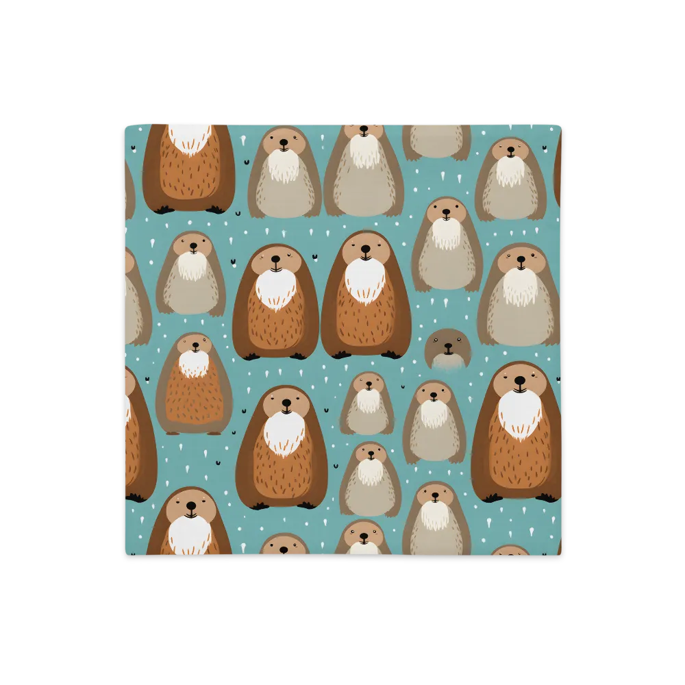 Whimsical Otter Pattern | Pillow Case | 18″×18″