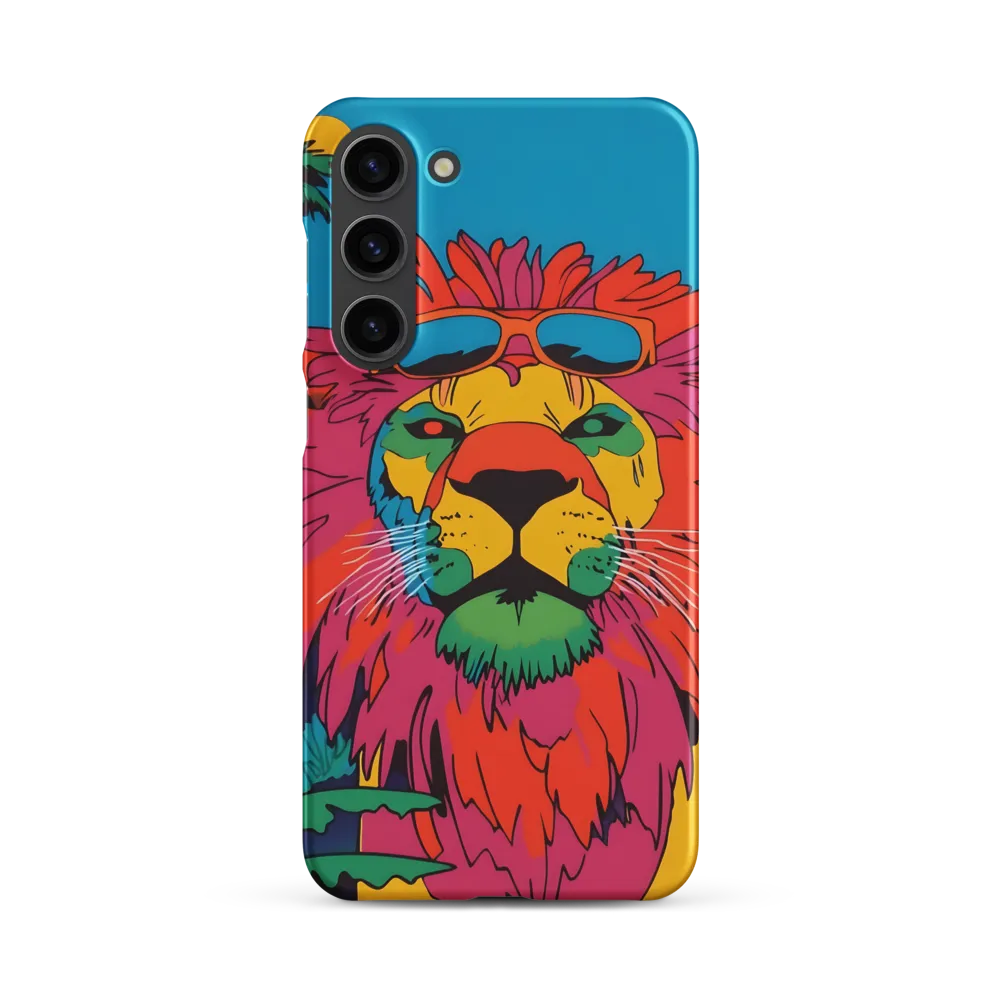 Lion with Sunglasses: A Vibrant Tropical Portrait