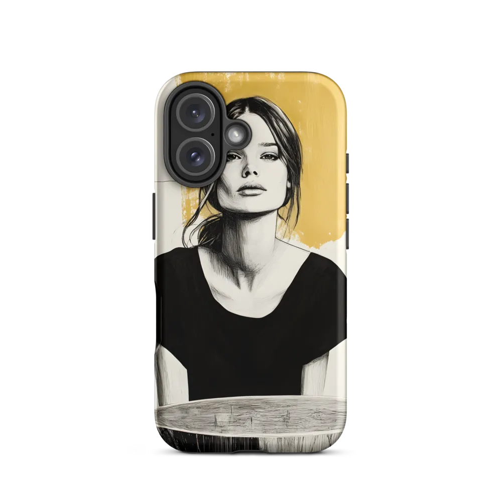 Golden Serenity: A Minimalist Portrait | Phone Case