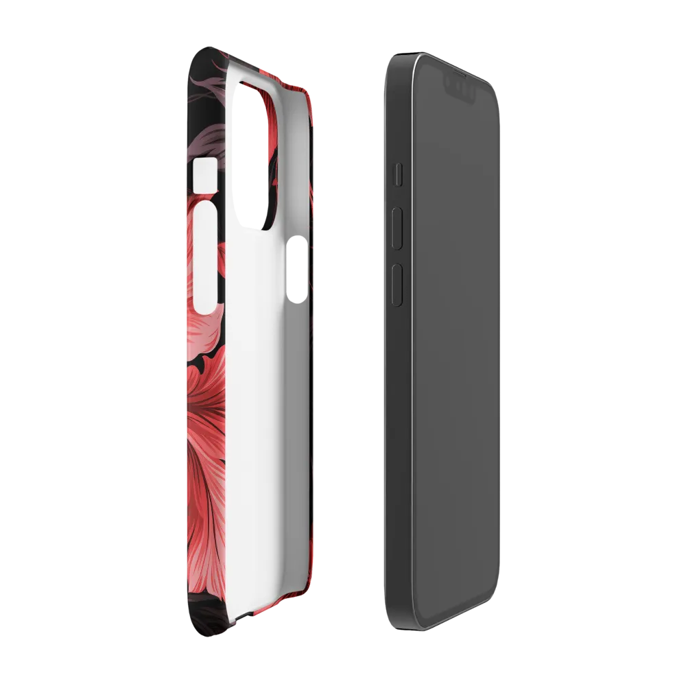 Tropical Elegance in Red | Phone Case |  13 Pro | Snap Case | Matte