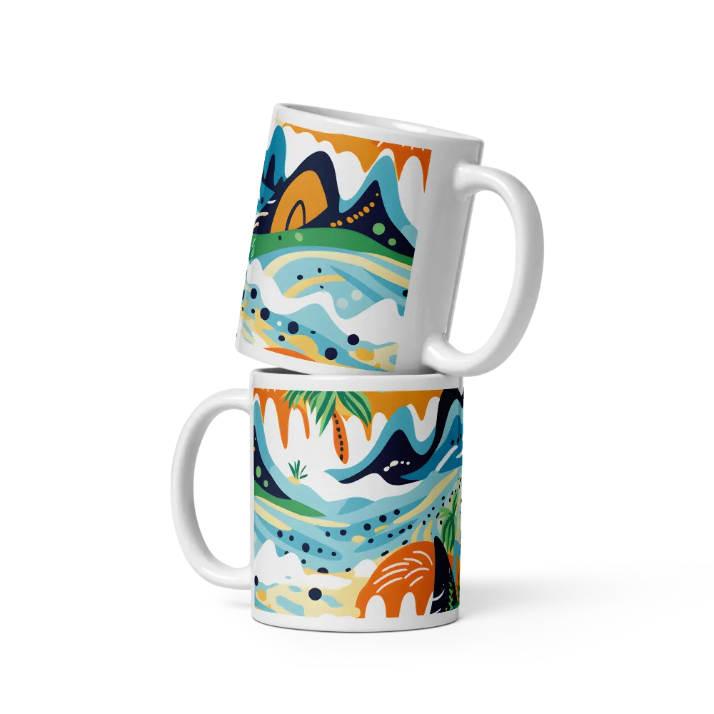 Abstract Tropical Landscape | Mugs | Multiple Sizes & Colors