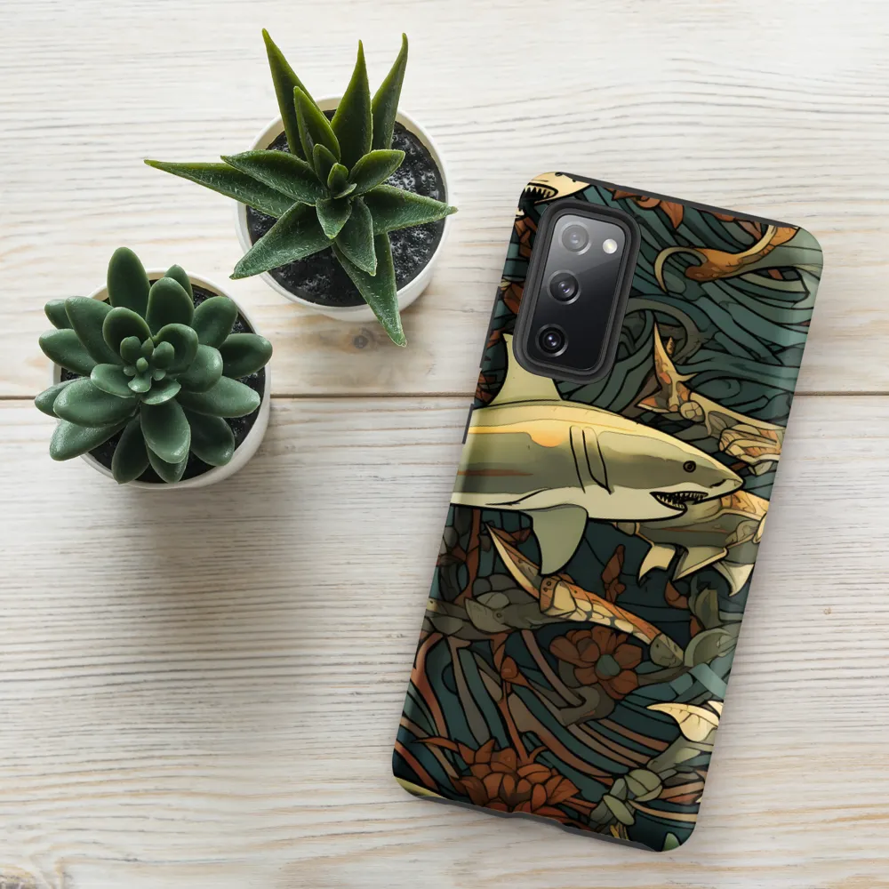 Dynamic Harmony of Sharks and Flora | Phone Case |  S20 FE | Tough Case | Matte