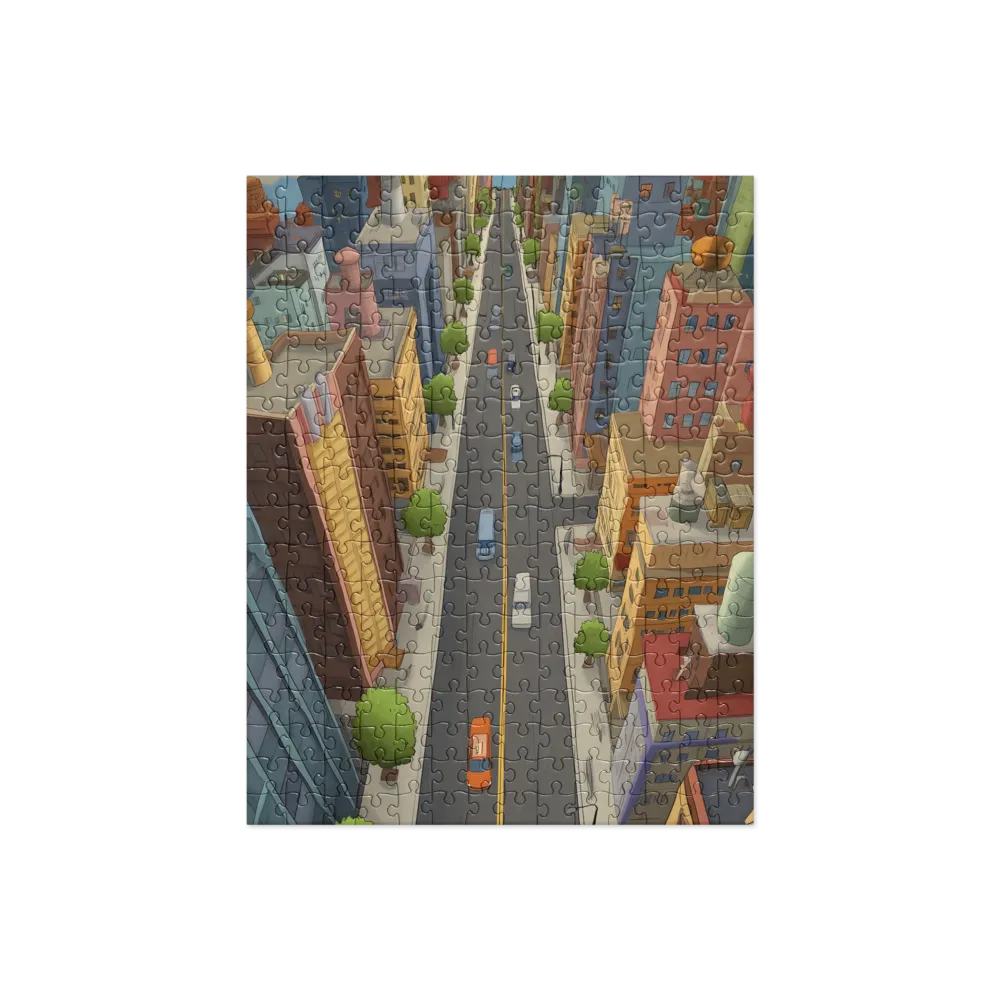 Aerial Whimsy: A Colorful Cityscape | Jigsaw Puzzle | 252/520 pieces