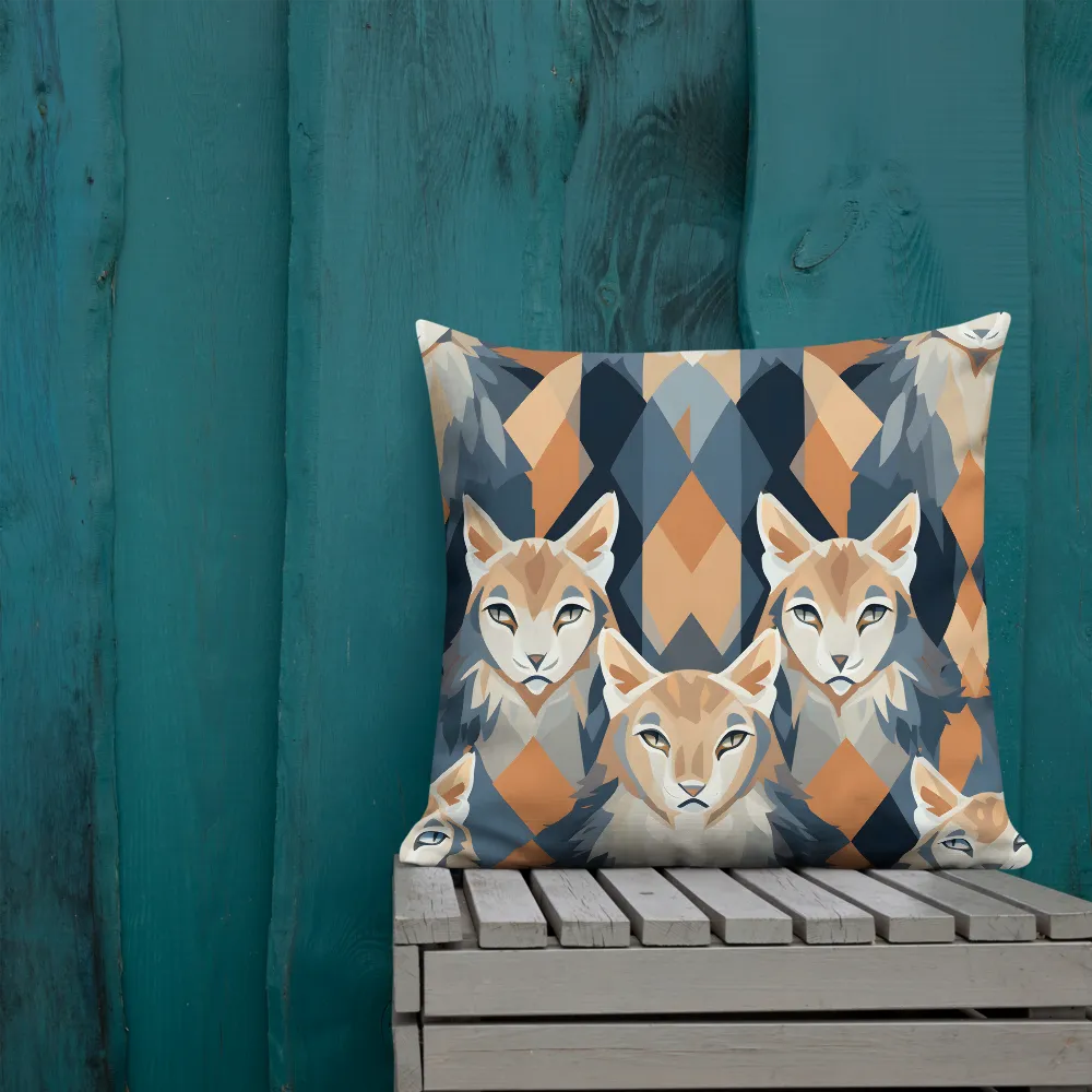 Elegance in Geometry: The Foxes | Pillow | 22″×22″