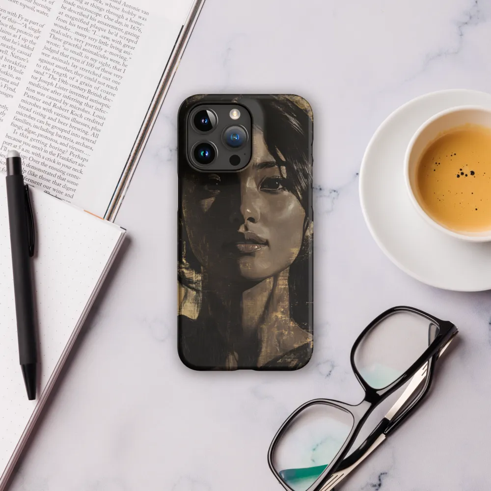 Golden Gaze: A Contemporary Portrait | Phone Case |  15 Pro Max | Snap Case | Matte