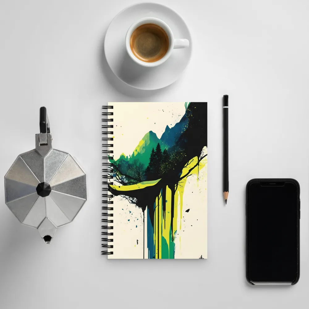 Majestic Serenity: A Digital Landscape | Spiral Notebook