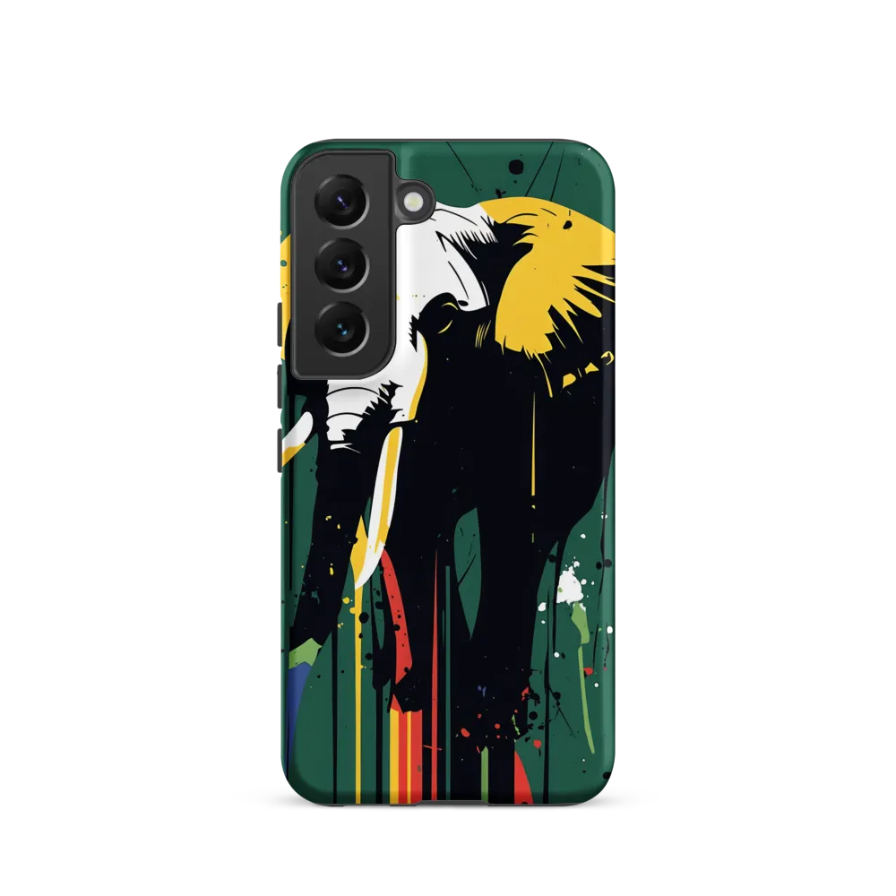 Dripping Elephant — Graphic Stencil on Green