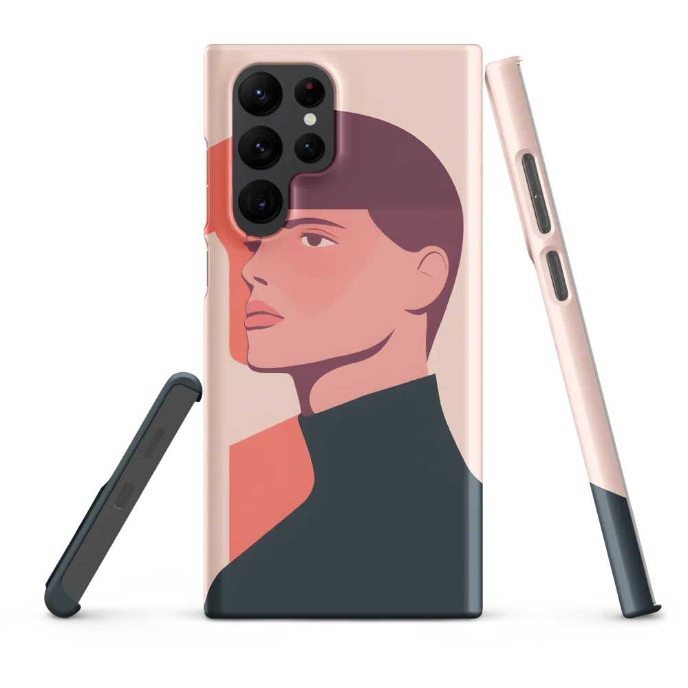 Contemplative Portrait in Minimalism | Phone Case |  S22 Ultra | Snap Case | Matte