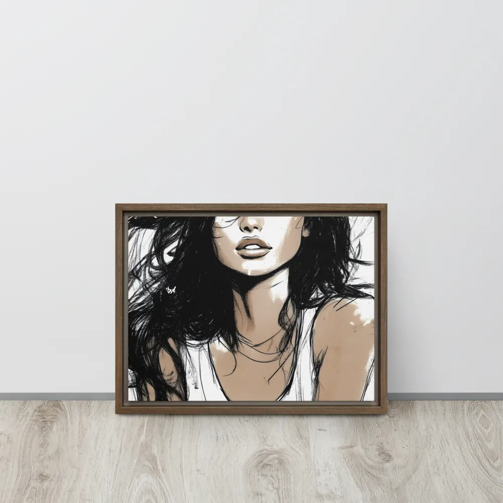 Whispers of Elegance | Canvas with Brown Frame | 12″×16″
