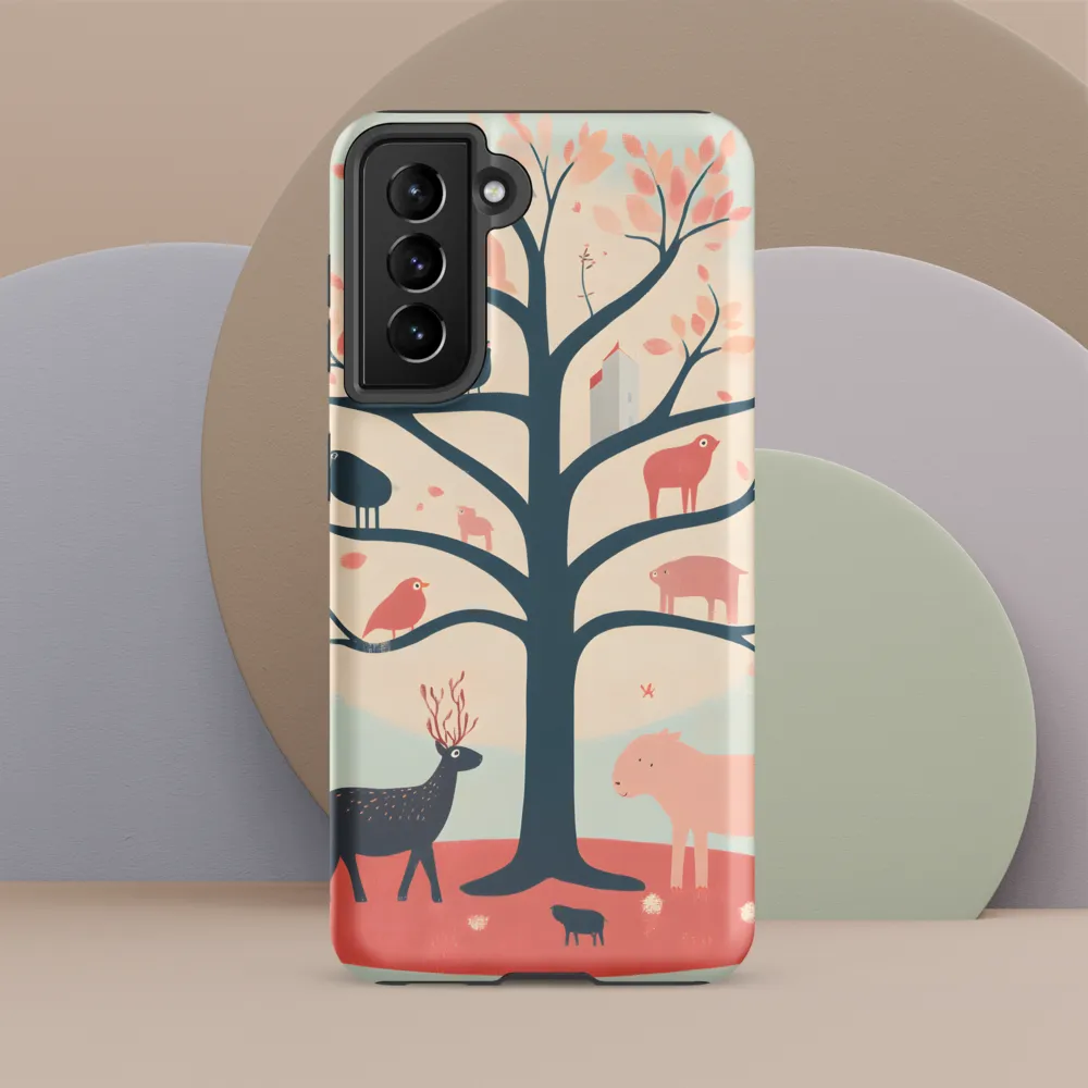Whimsical Tree with Playful Creatures
