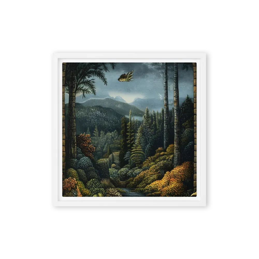 Whispers of the Enchanted Forest | Canvas with White Frame | 12″×12″