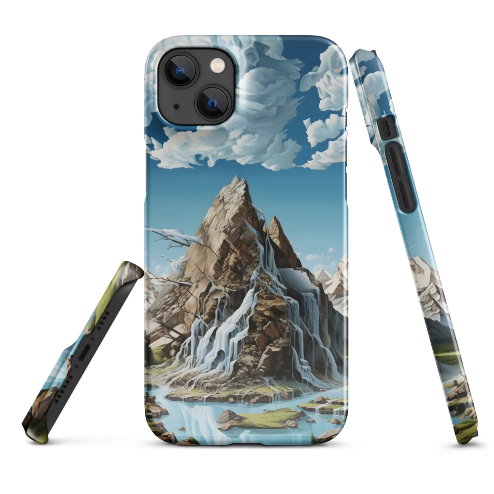 Majestic Cascade: A Mountain Masterpiece | Phone Case |  14 Plus | Snap Case | Glossy