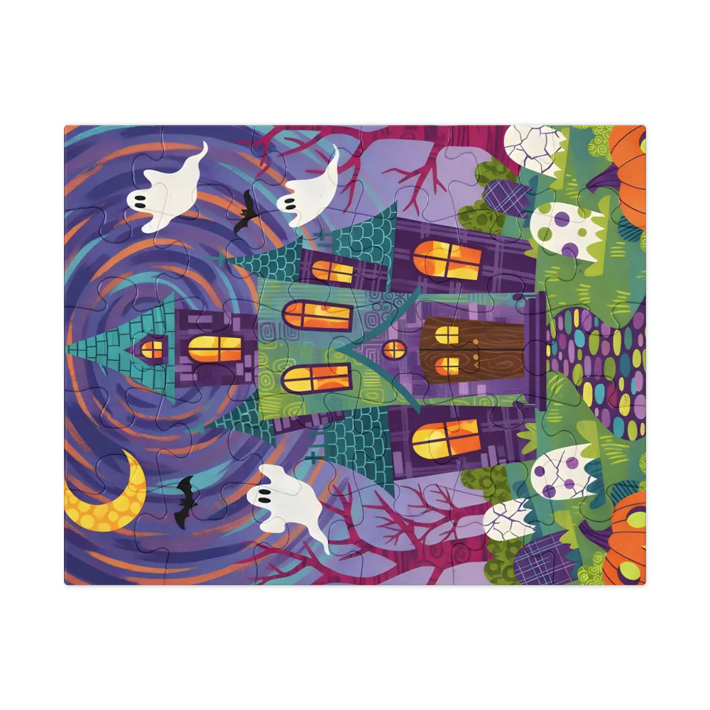 Halloween Haunted House 
 Jigsaw Puzzle in Tin Box