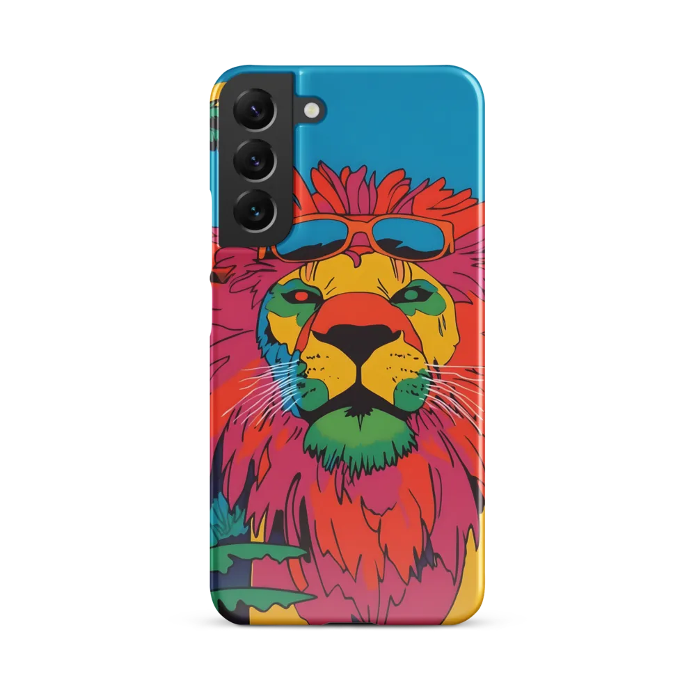Lion with Sunglasses: A Vibrant Tropical Portrait