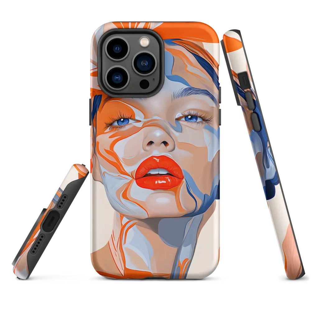 Chromatic Veils — Portrait in Orange and Blue