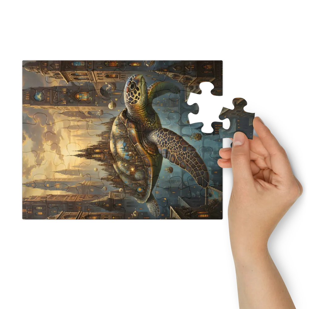 Skyborne Turtle 
 Jigsaw Puzzle in Tin Box