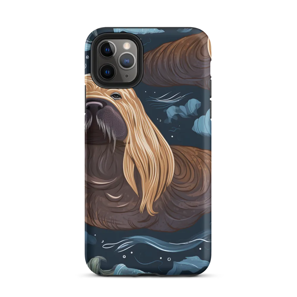 Whimsical Walruses in Deep Blue