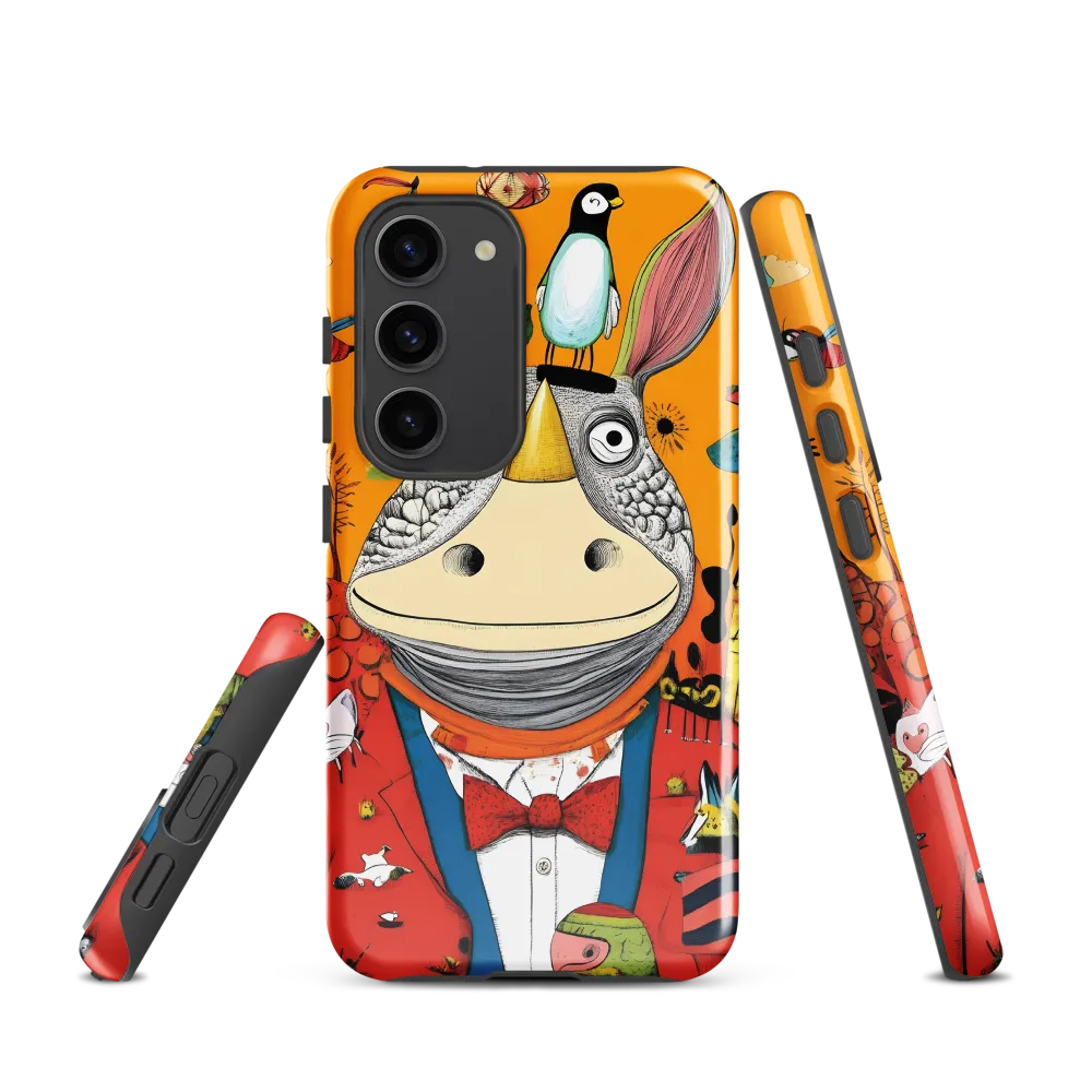 Whimsical Rhinoceros: A Playful Encounter