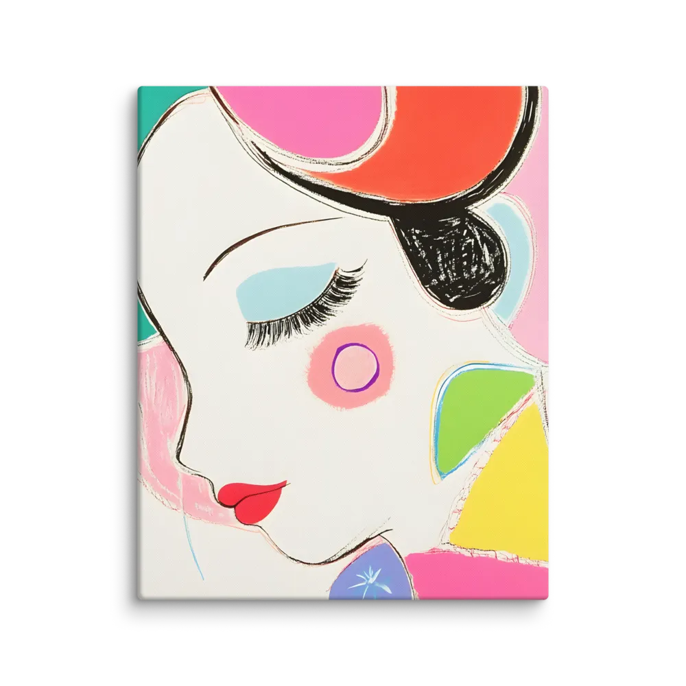 Whimsical Portrait in Colorful Abstraction | Canvas | 16″×20″