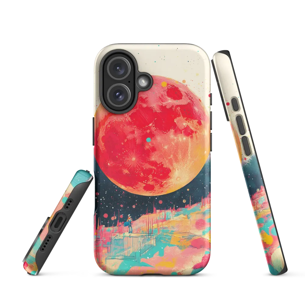 Crimson Dreams: A Lunar Exploration | Phone Case