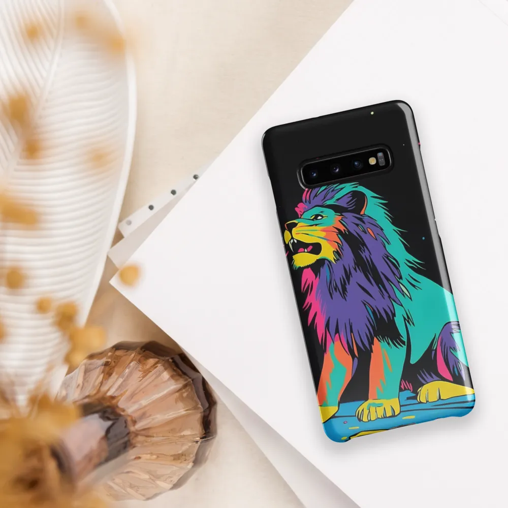 Roaring Colors: The Neon Lion | Phone Case |  S10 Plus | Snap Case | Glossy