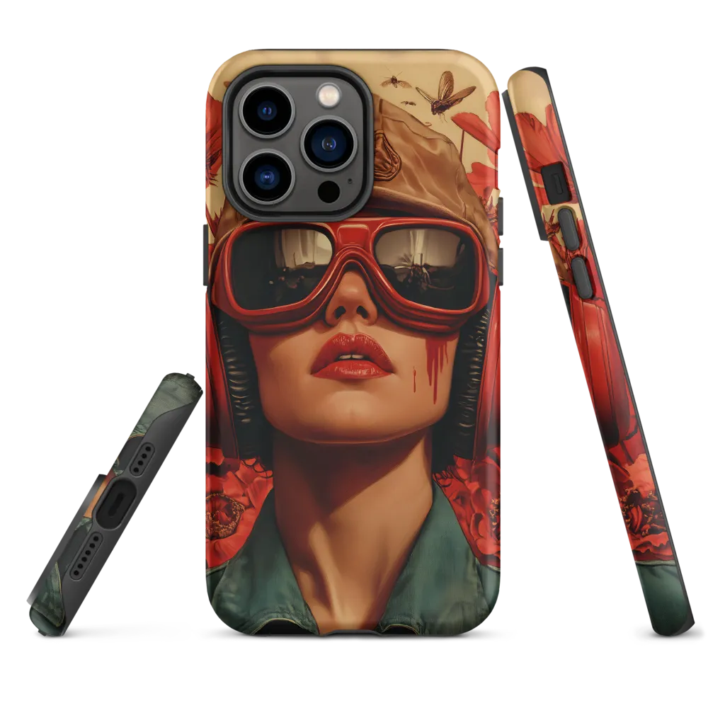 Defiant Portrait in a Floral Realm | Phone Case |  14 Pro Max | Tough Case | Matte