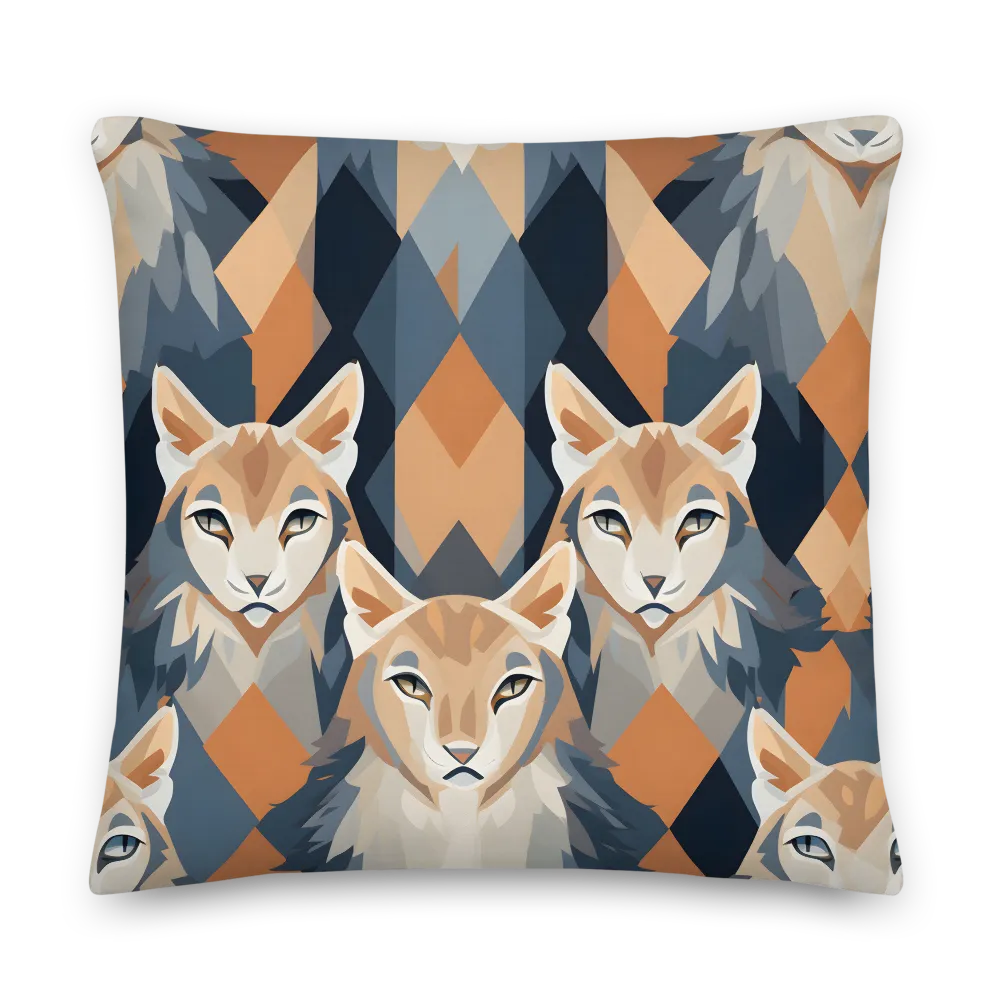 Elegance in Geometry: The Foxes | Pillow | 22″×22″