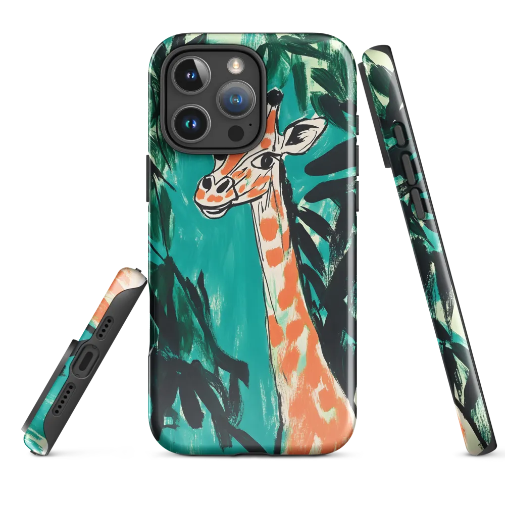 Curious Giraffe in Lush Greenery | Phone Case |  16 Pro Max | Tough Case | Glossy