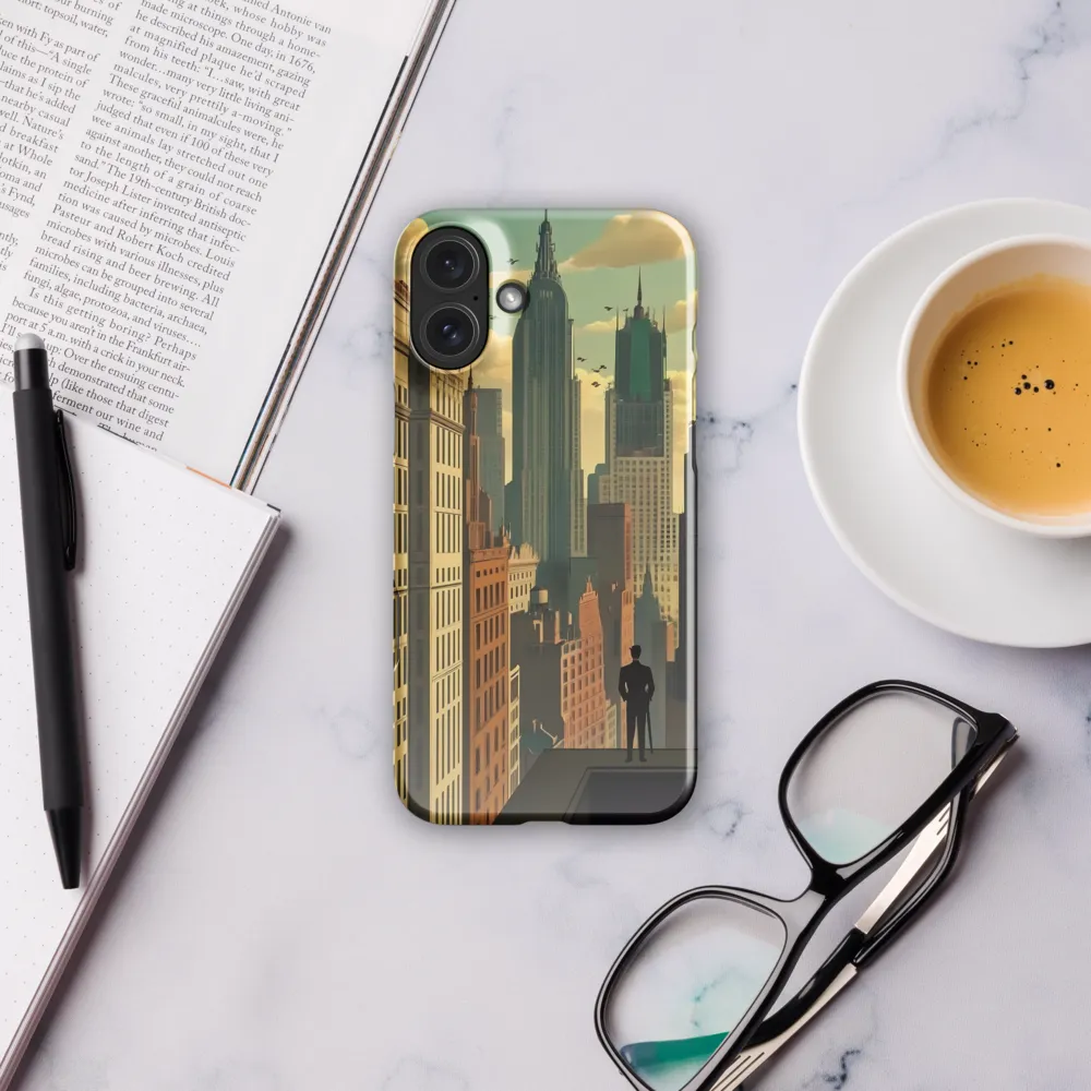 Urban Dreams: A Silhouette in Art Deco Cityscape