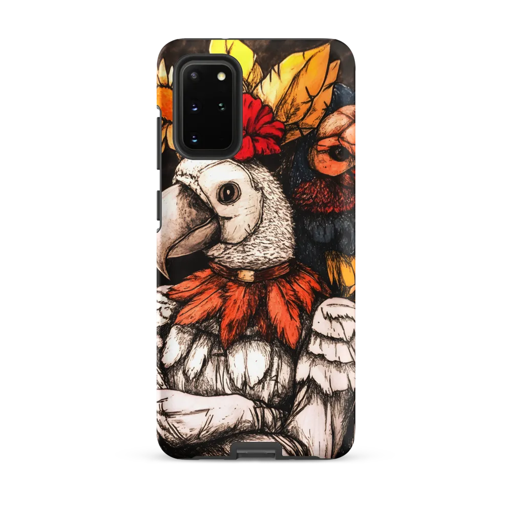 The Surreal Guardian: A Dance of Feathers and Flowers