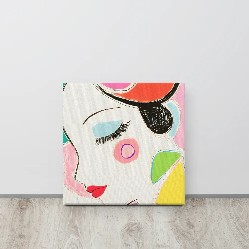 Whimsical Portrait in Colorful Abstraction | Canvas | 16″×16″