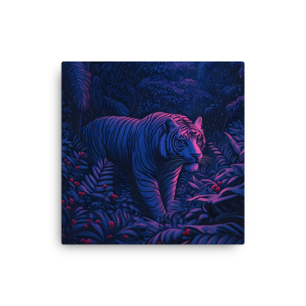 Mystic Prowler: The White Tiger in the Jungle | Thin Canvas | 16″×16″