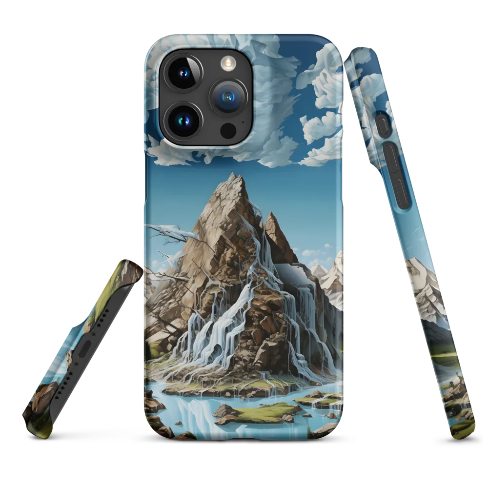 Majestic Cascade: A Mountain Masterpiece | Phone Case |  15 Pro Max | Snap Case | Matte