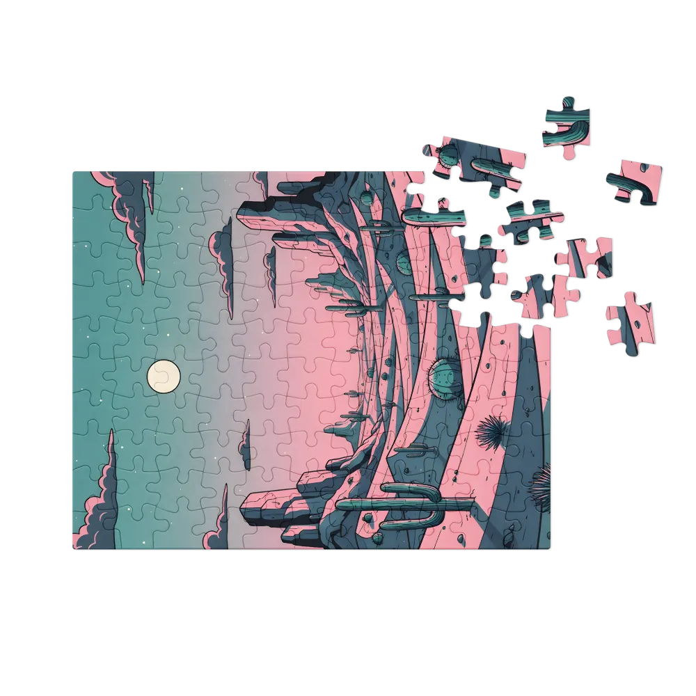 Moonlit Desert 
 Jigsaw Puzzle in Tin Box