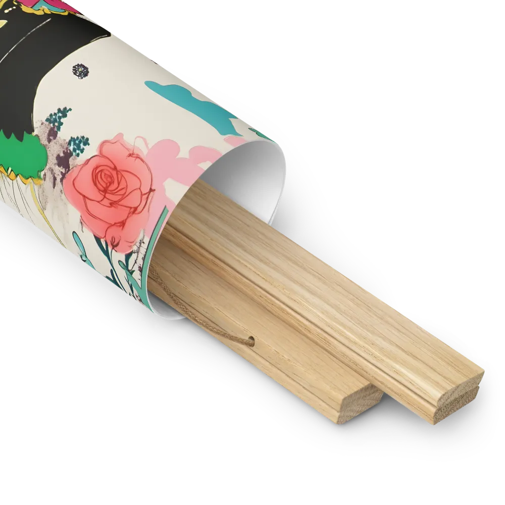 Whimsical Garden Reverie | Poster With Oak Wood Hanger | 10″×10″