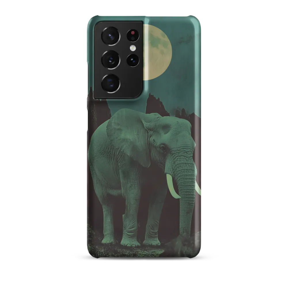 Ethereal Presence: Elephant Under a Full Moon | Phone Case |  S21 Ultra | Snap Case | Matte