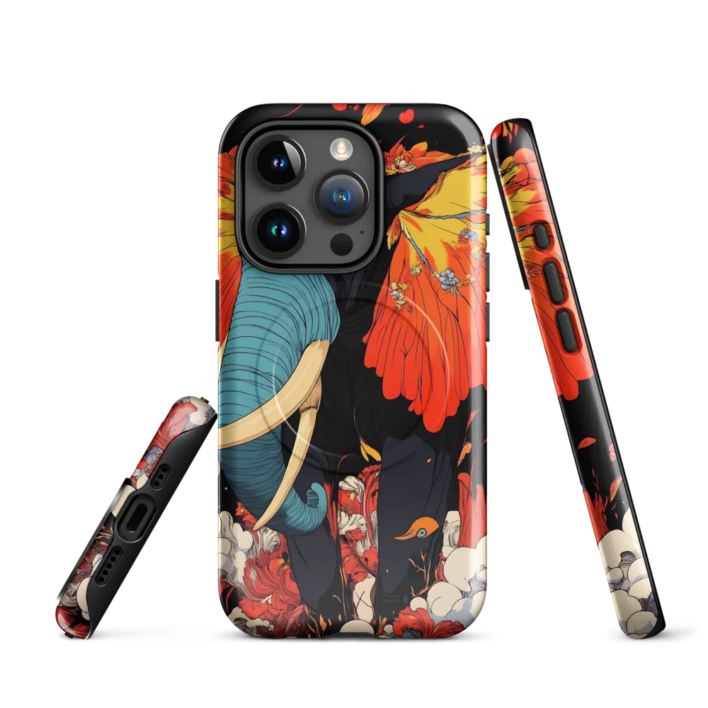 Majesty of the Floral Elephant | Phone Case |  15 Pro | MagSafe® Tough Case | Glossy