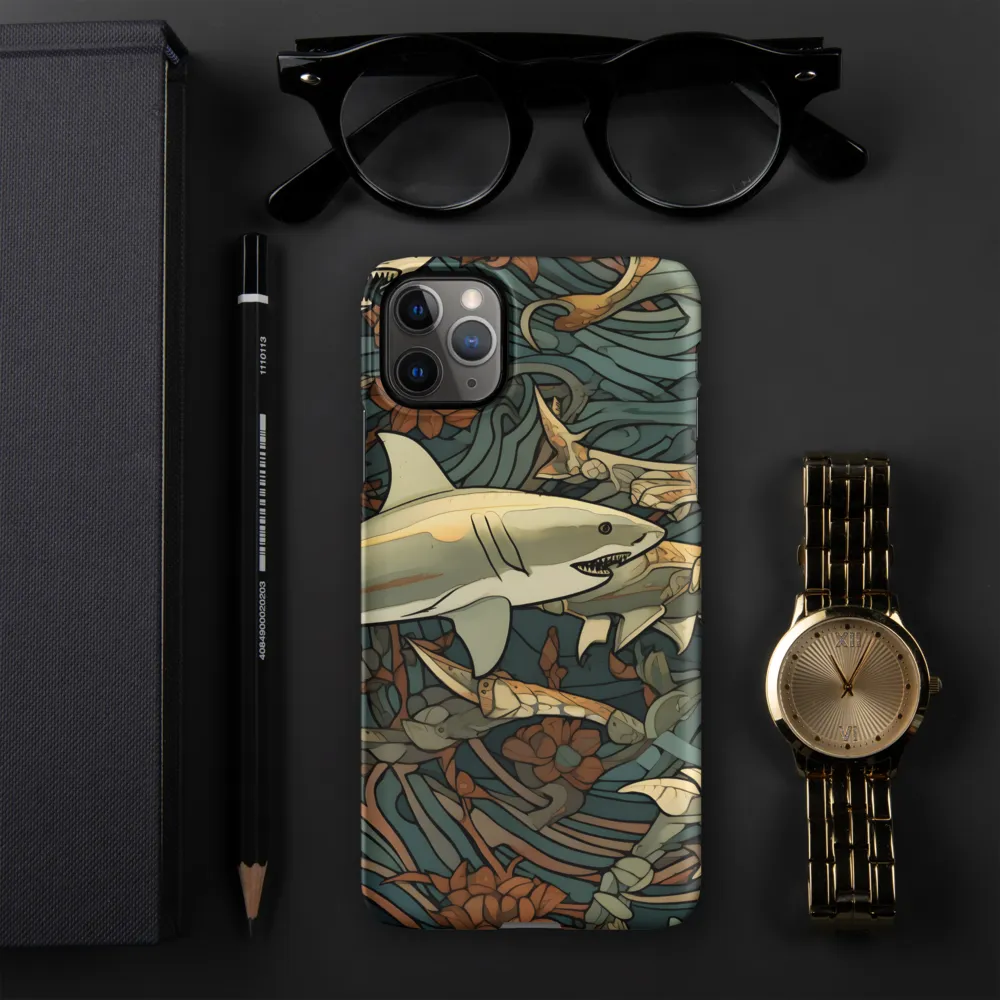 Dynamic Harmony of Sharks and Flora | Phone Case |  11 Pro Max | Snap Case | Matte