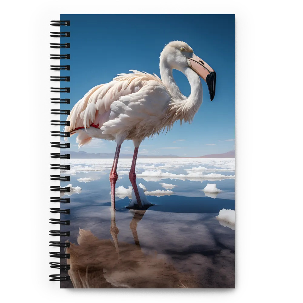 Graceful Solitude of a Flamingo | Spiral Notebook