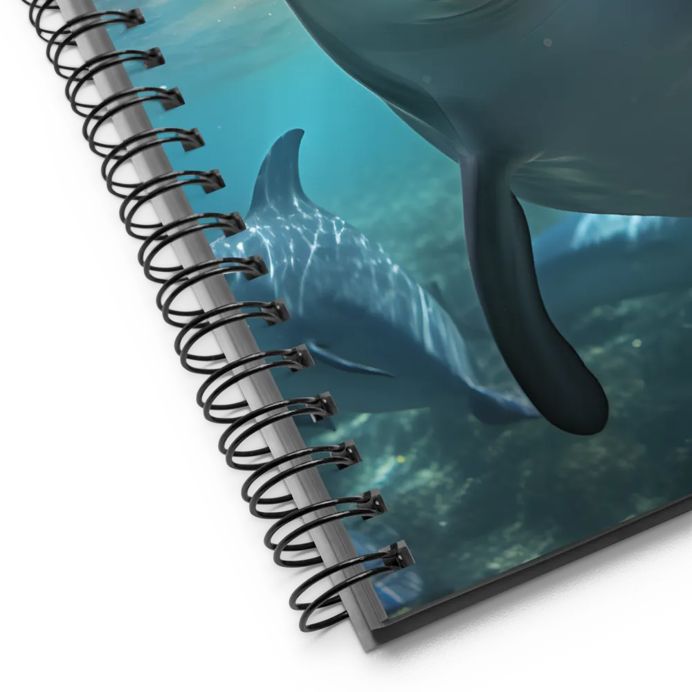 Beneath the Waves: A Dolphin's Dance | Spiral Notebook