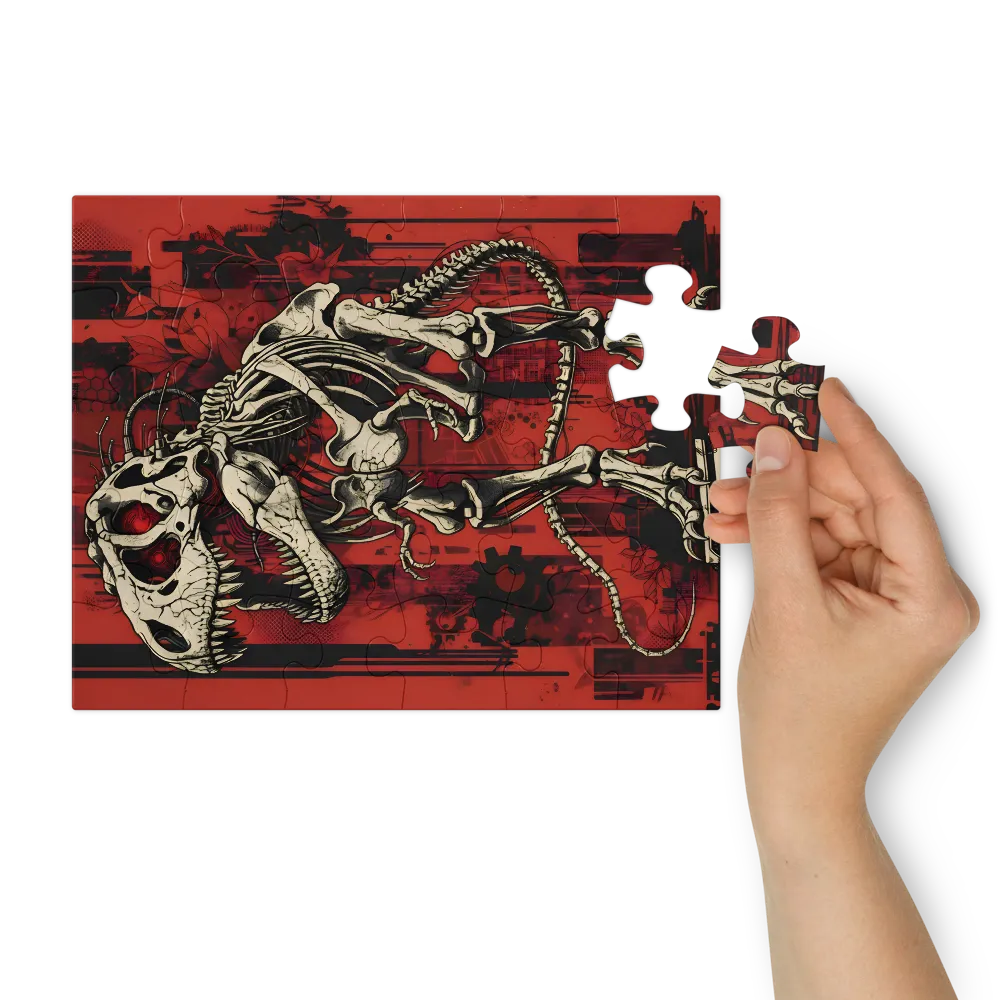 T. Rex Skeleton 
 Jigsaw Puzzle in Tin Box