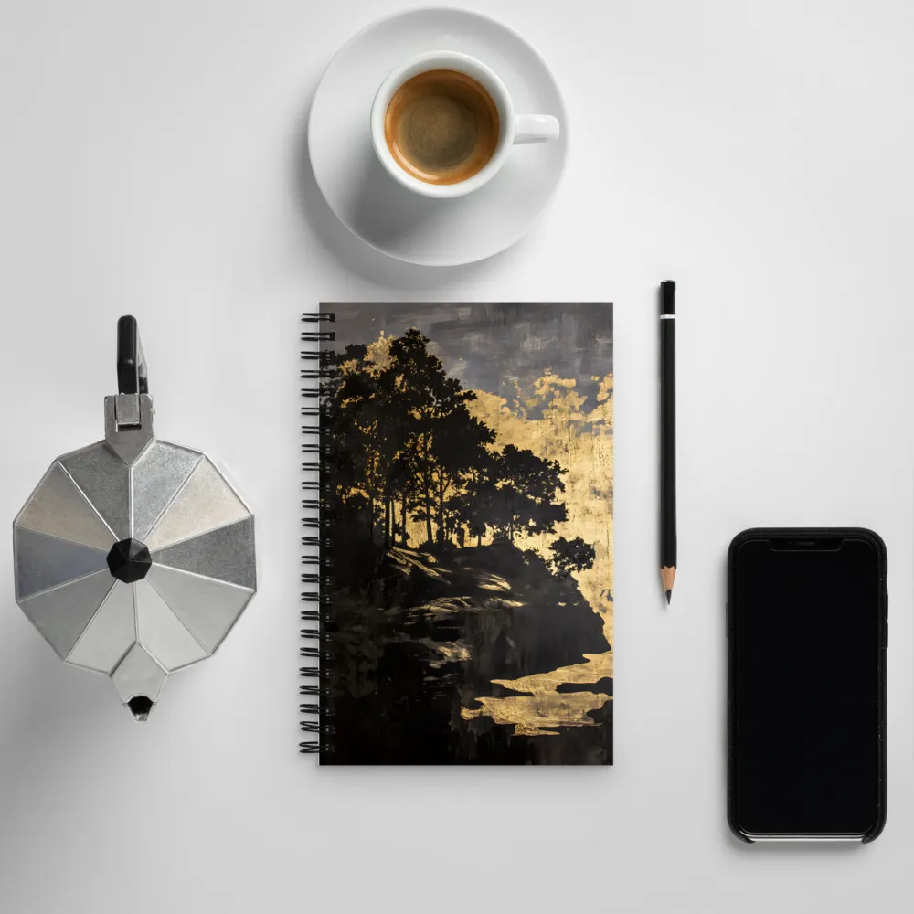 Golden Silhouettes | Spiral Notebook