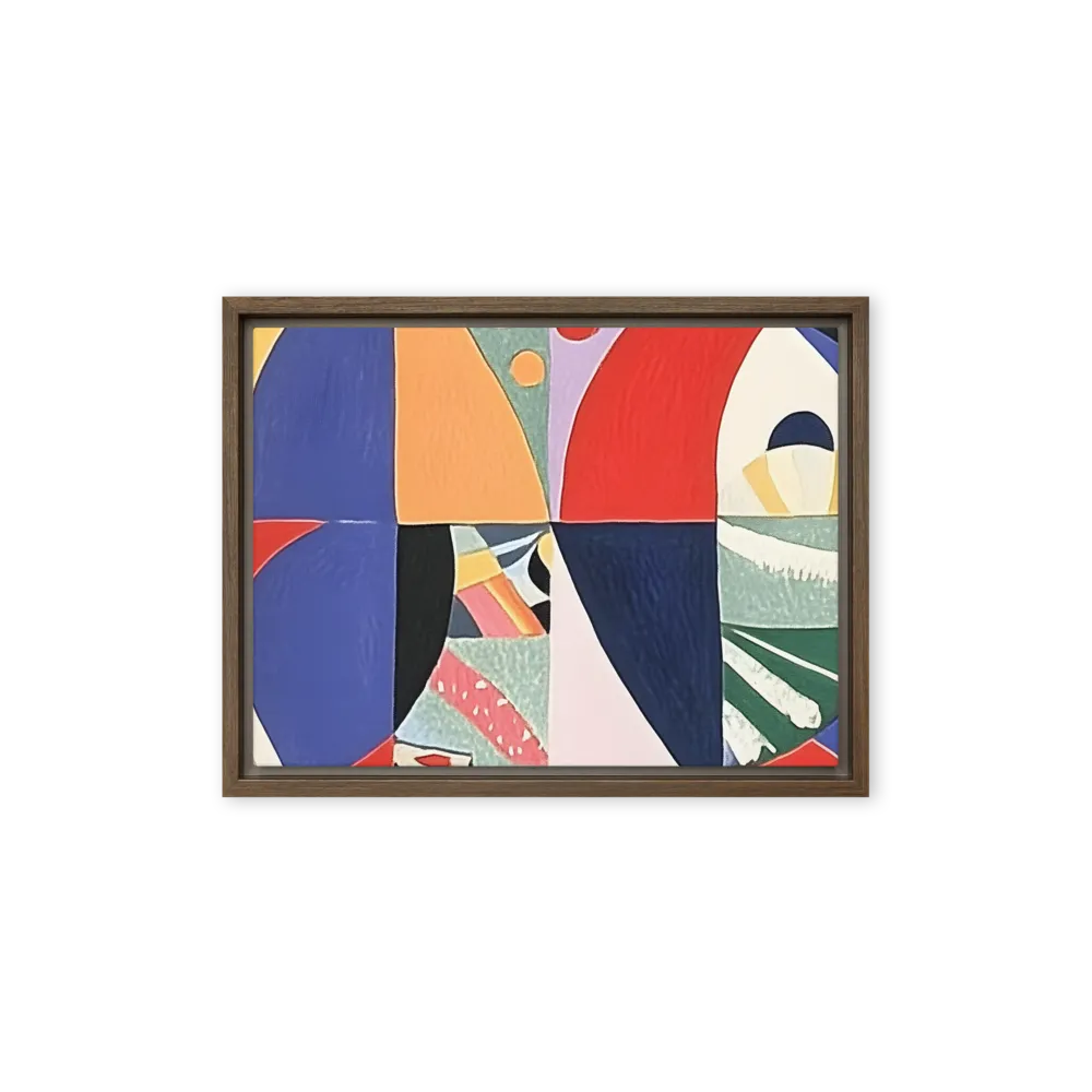 Dynamic Mosaic Symmetry | Canvas with Brown Frame | 12″×16″