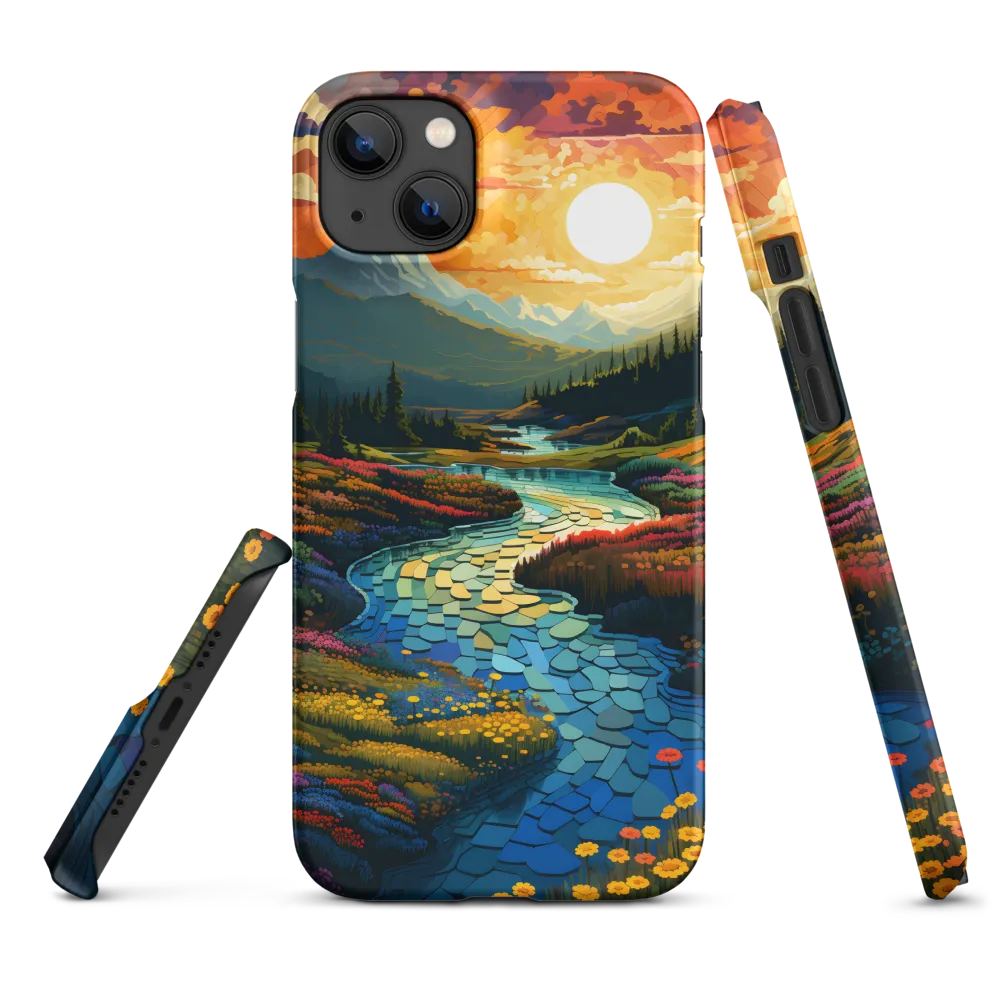 Serenity in Sunset: A Winding River's Embrace