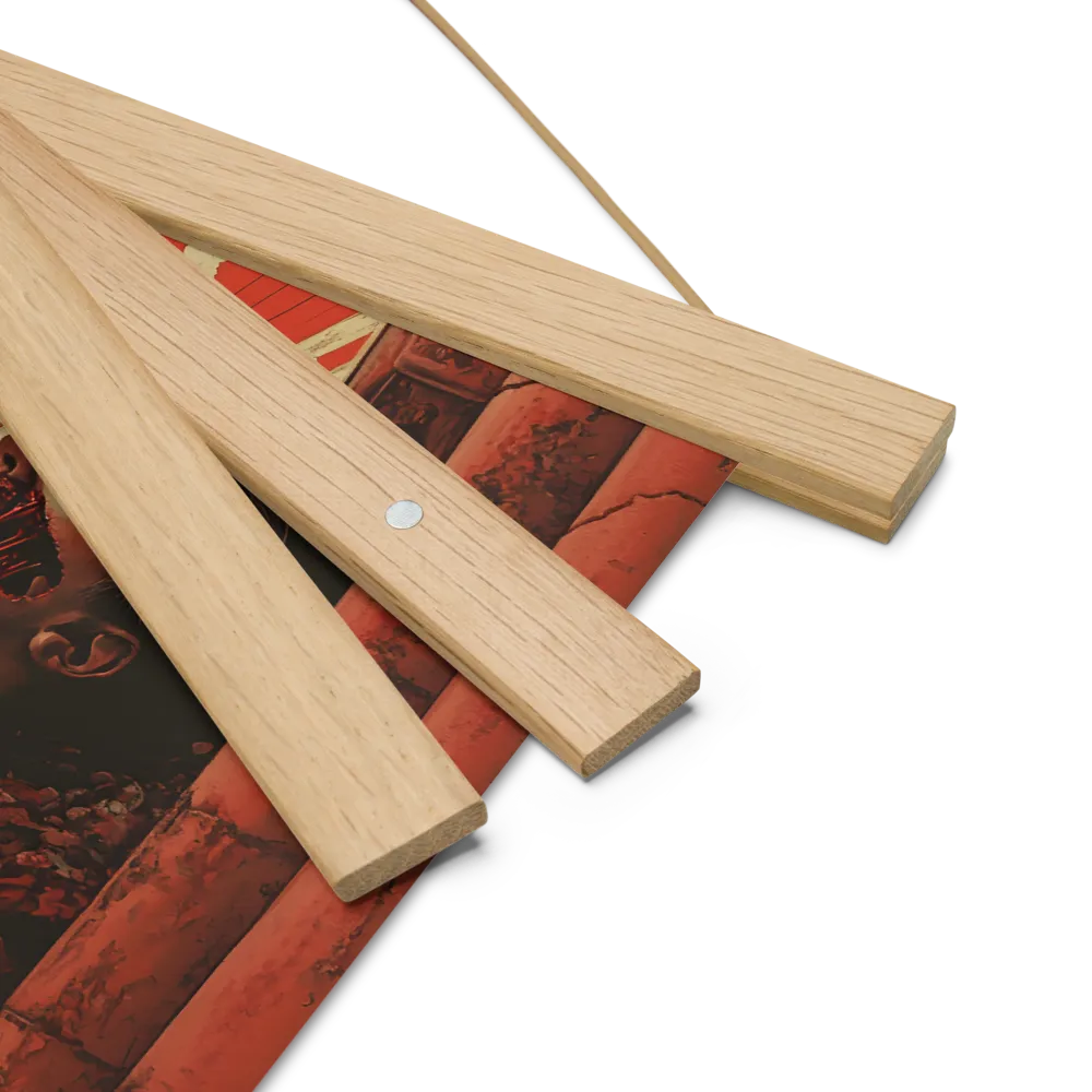 Defiant Echoes of Ruin | Poster With Oak Wood Hanger | 10″×10″