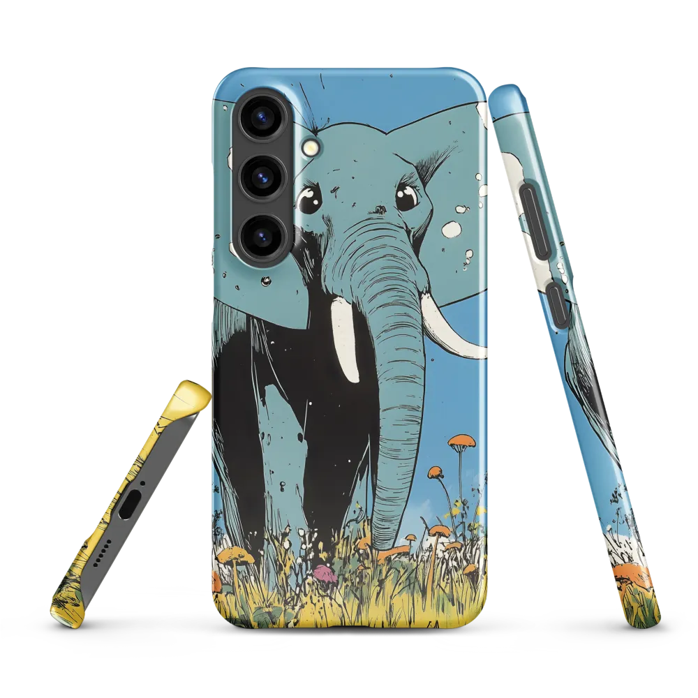 Whimsical Blue Elephant in Bloom