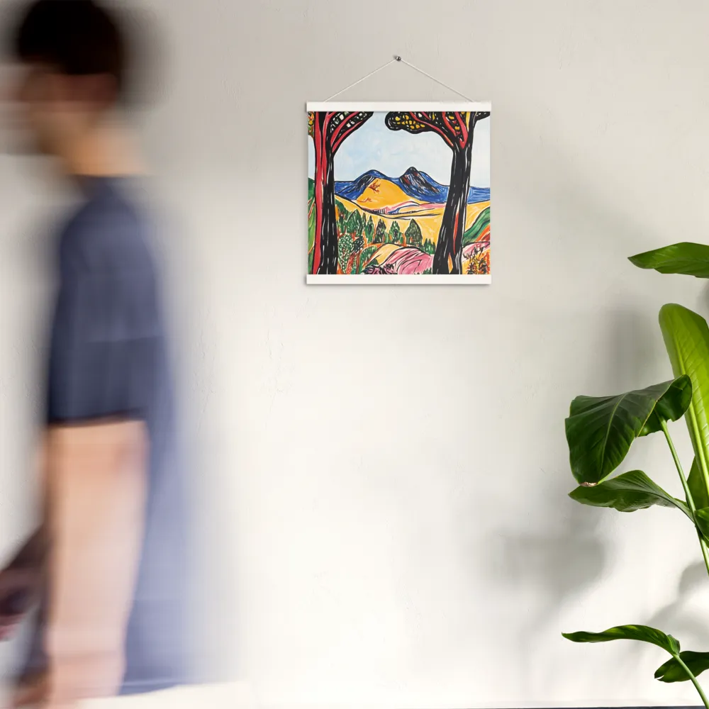 Vibrant Nature's Embrace | Poster With White Wood Hanger | 16″×16″